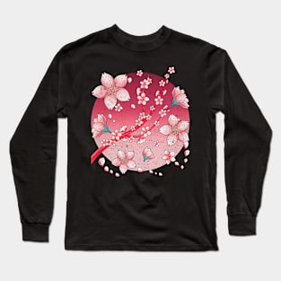 Japanese Pink Flower Blossom Japan Sakura Cherry Blossom Long Sleeve T-Shirt